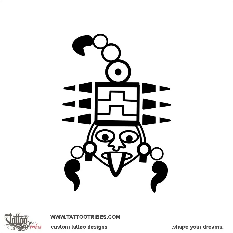 Tattoo image of Dzec, Mayan scorpion