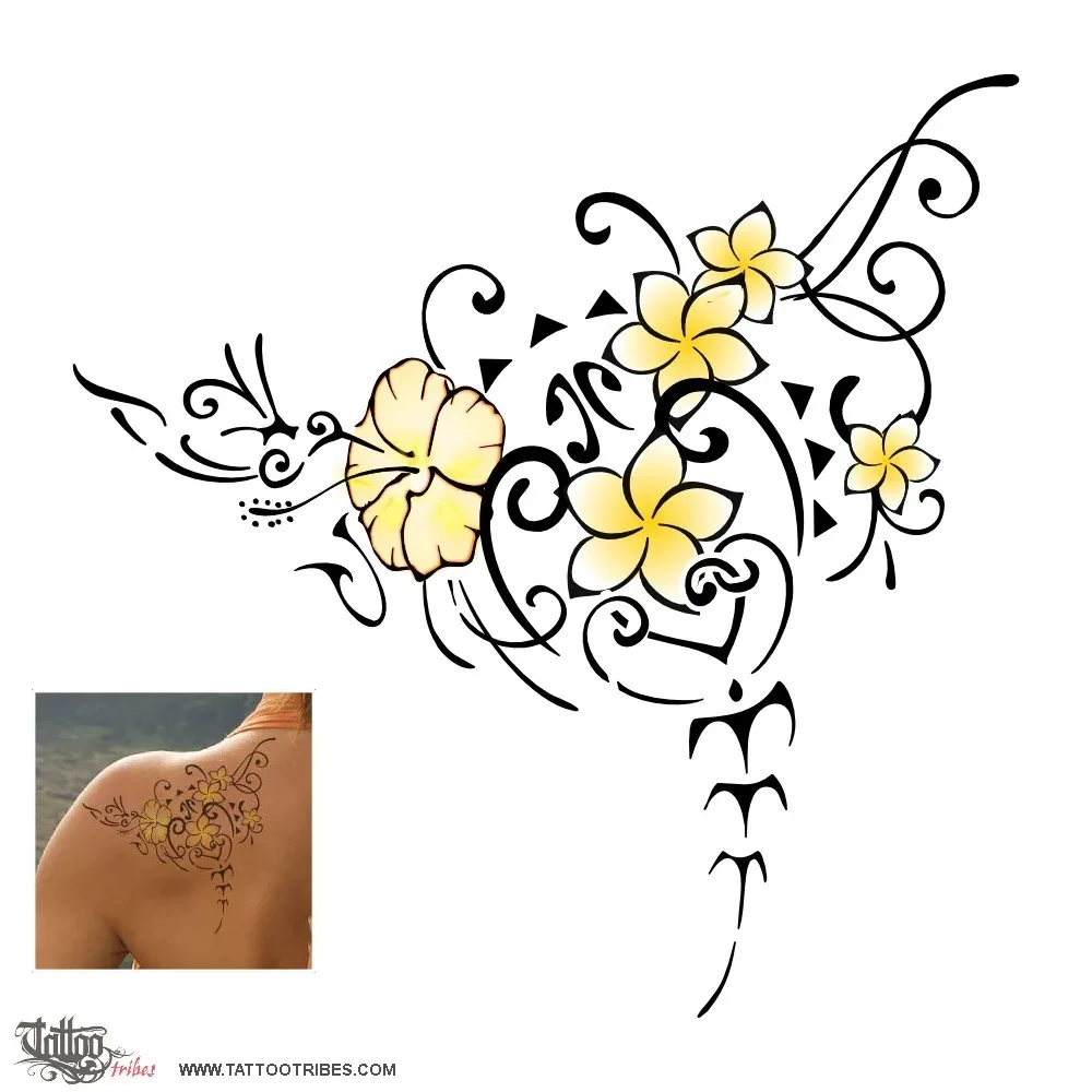 Tattoo image of Floral manta, Live the moment