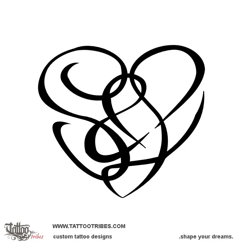 Tattoo image of S&L Heart, Love