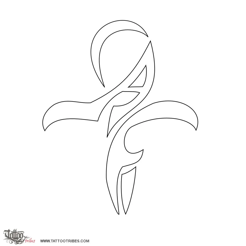 Stencil outline of Ankh A+F, Eternal life