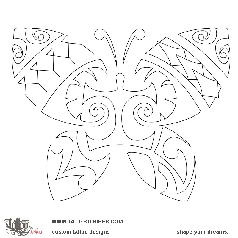 Stencil outline of Butterfly, Transformation