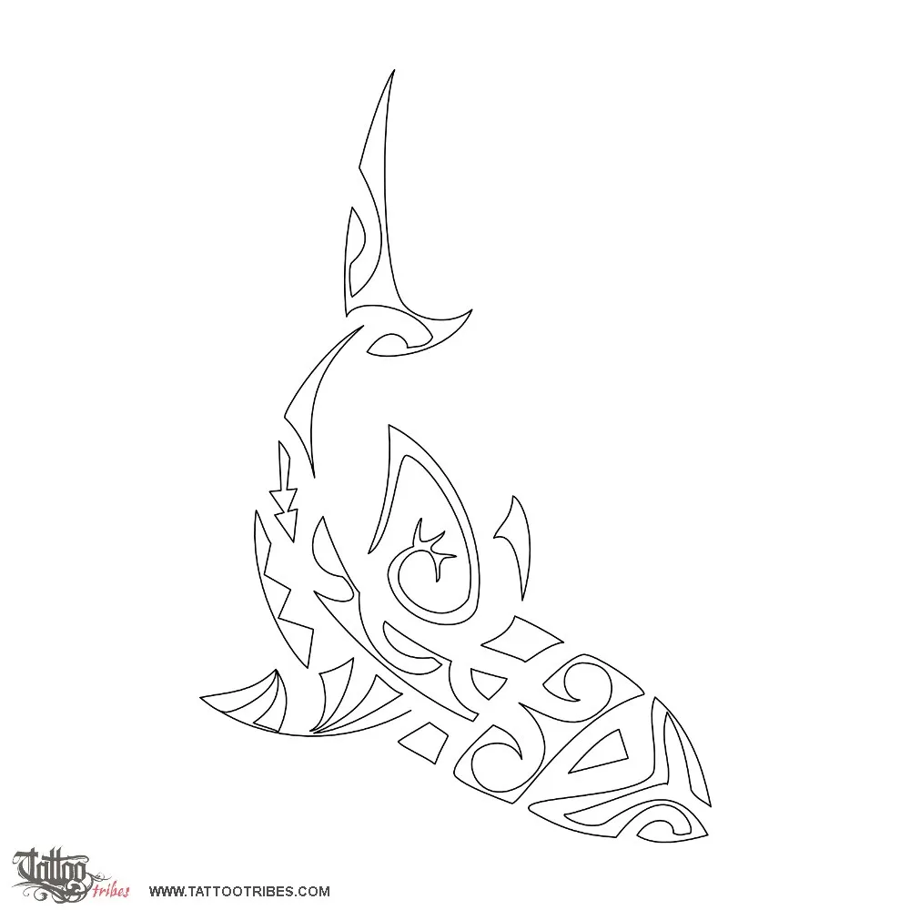 Stencil outline of Shark, Warrior