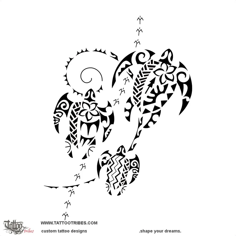 Tattoo image of Honu ´e toru, 3 turtles