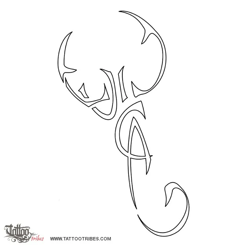 Stencil outline of Scorpion, Luca