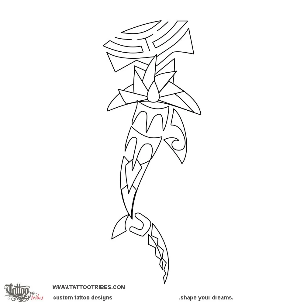 Stencil outline of Pe'a shark, Maturity
