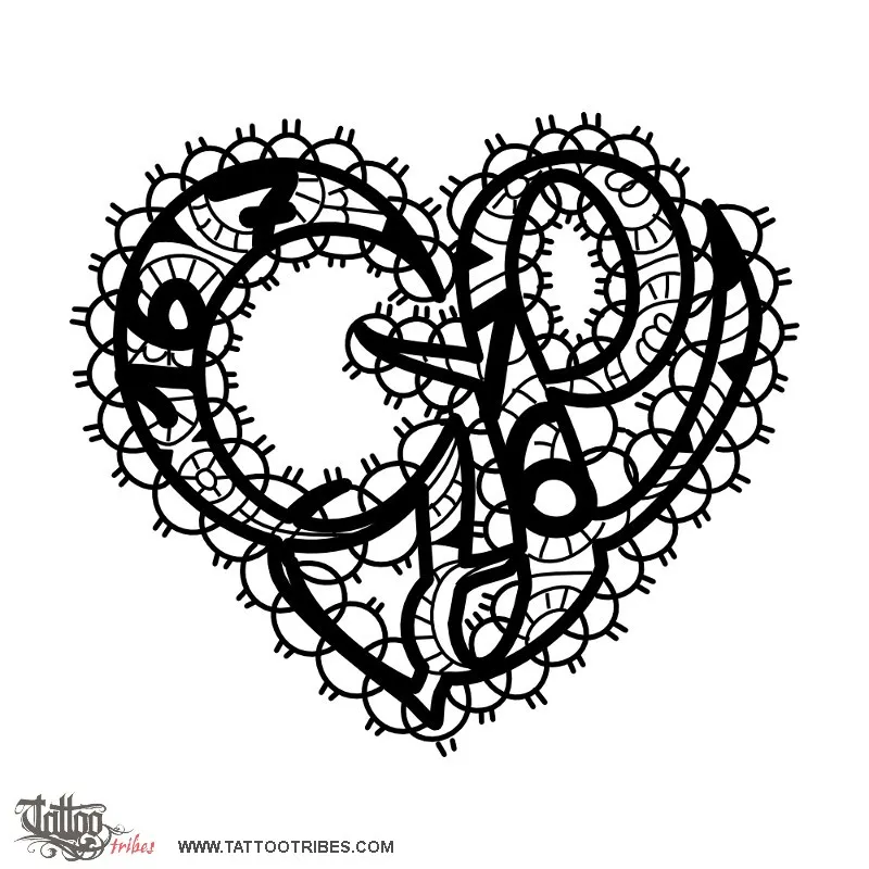 Tattoo image of G+L heart, Union