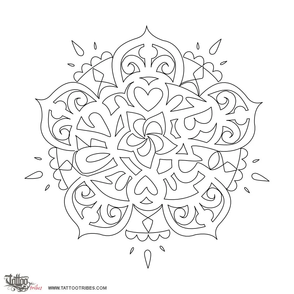 Stencil outline of Mandala, 10:12 & 13:45