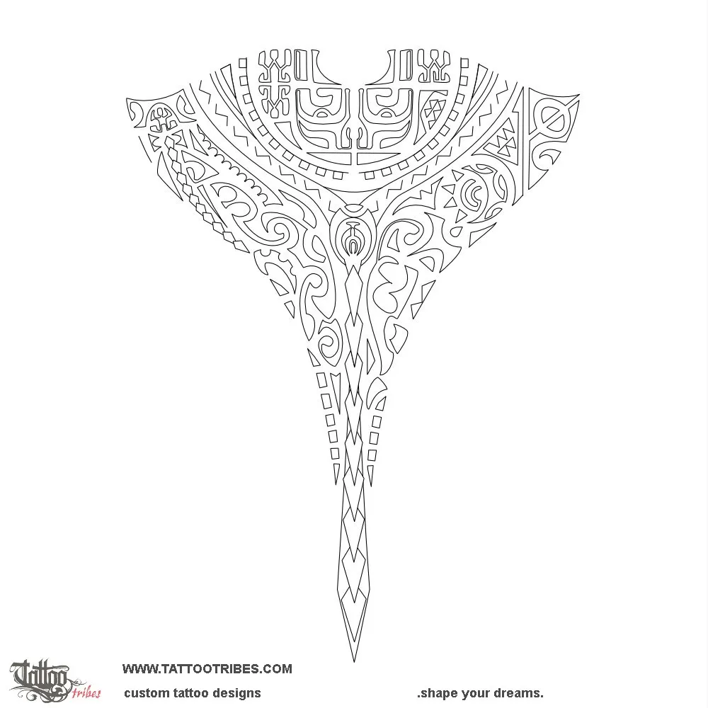 Stencil outline of Fai, Manta ray