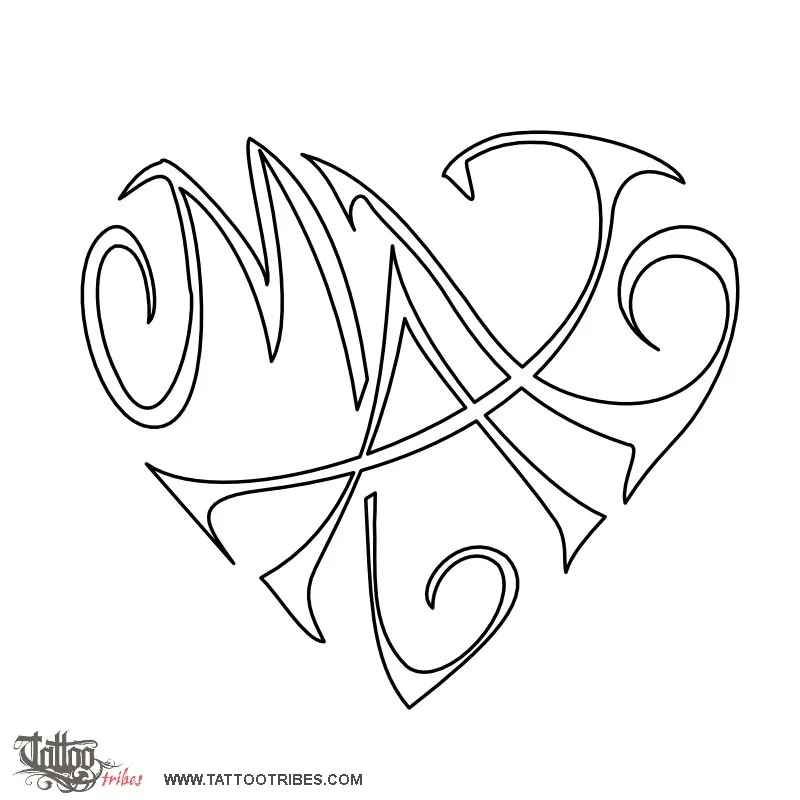 Stencil outline of Max, Heartigram