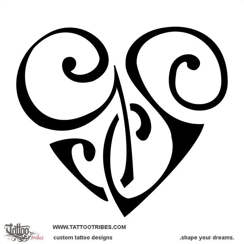 Tattoo image of G+S heart, Bond