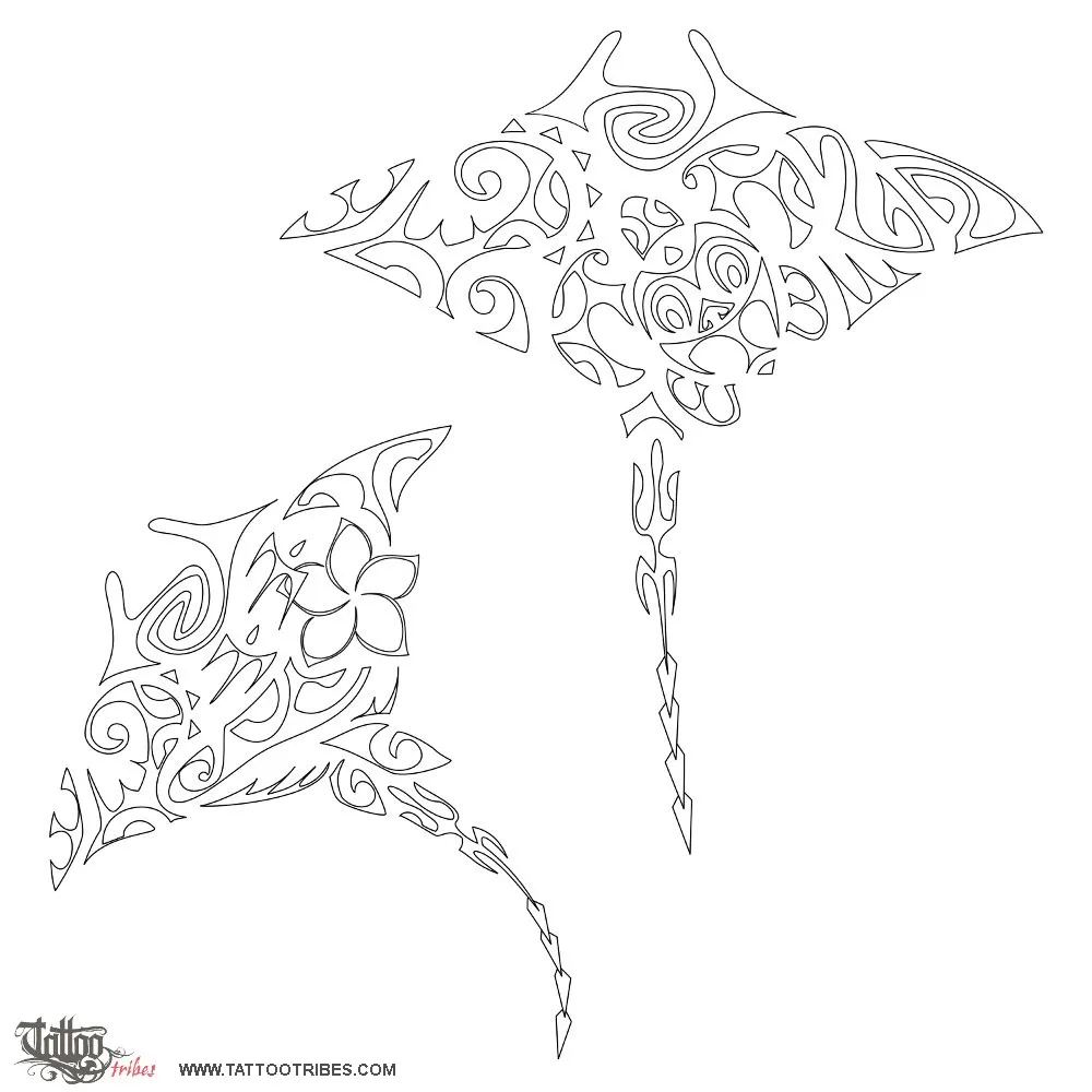 Stencil outline of Mantas pair, Union, beauty
