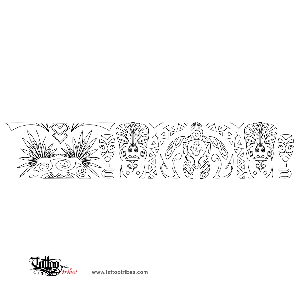 Stencil outline of Maori/Samoan armband, Valiance, friendship