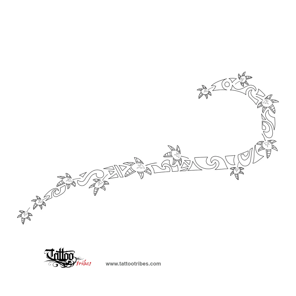 Stencil outline of Polynesian ivy, Fidelity, tenacity