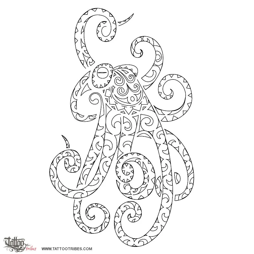 Stencil outline of Wheke, Octopus