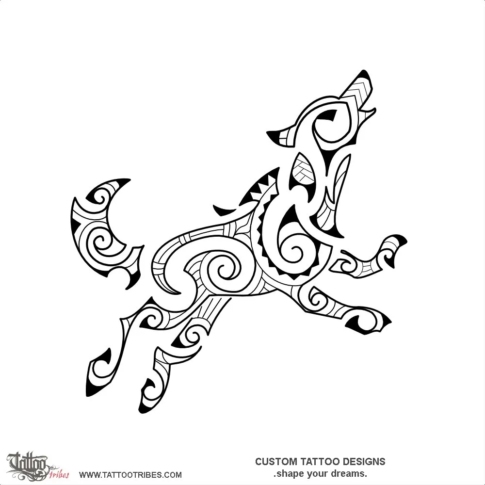 Tattoo image of Running wolf, Kirituhi