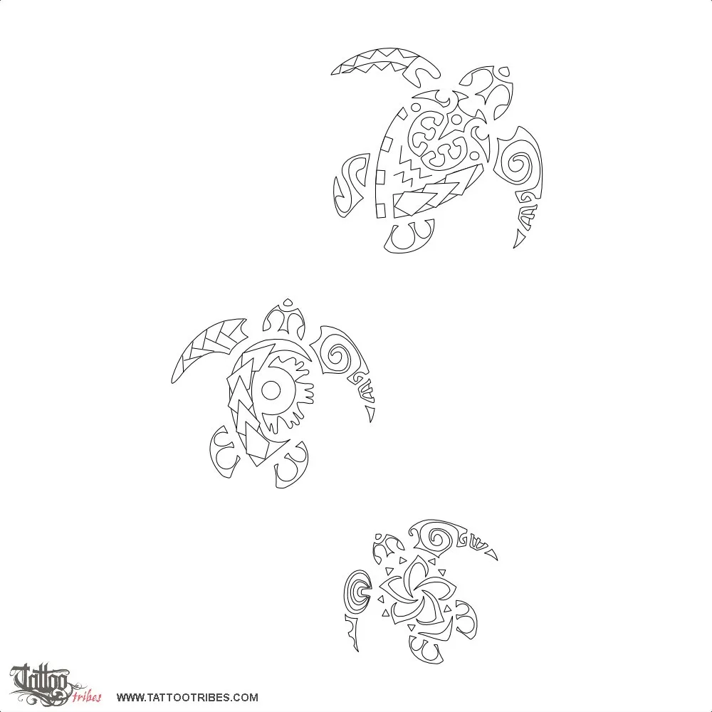 Stencil outline of 3 Turtles, Brothers