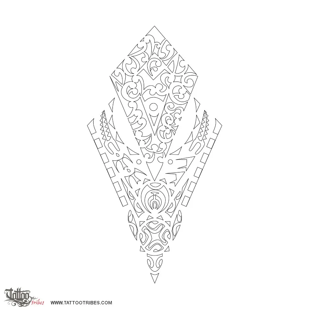 Stencil outline of Matakirea, Spearhead