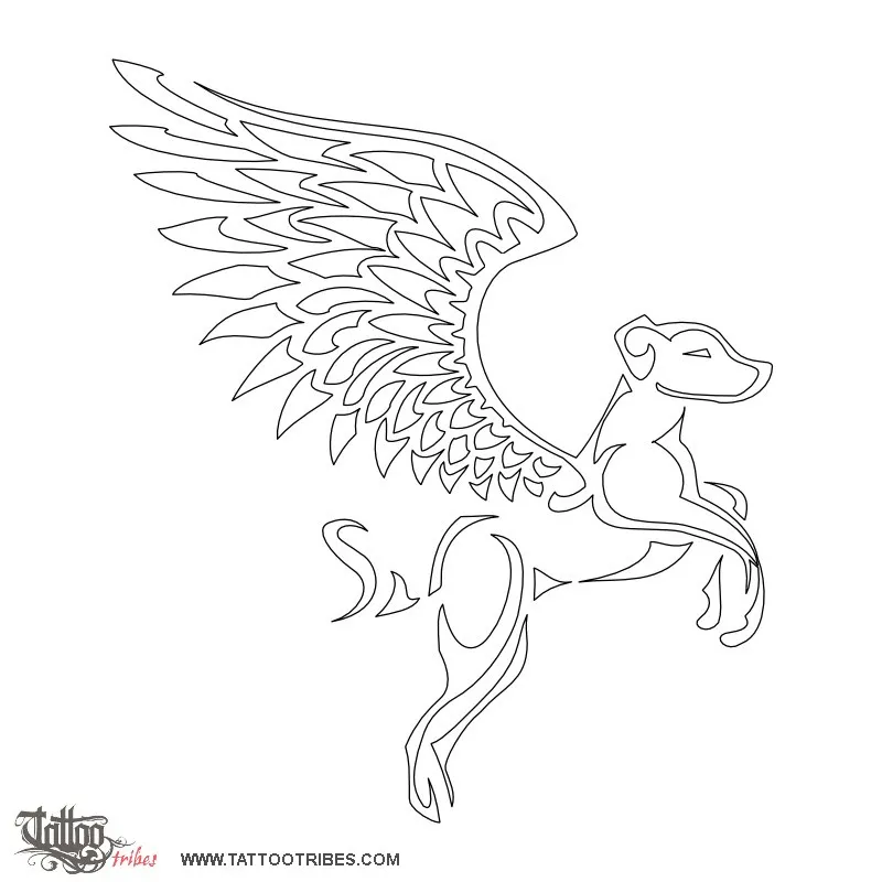 Stencil outline of Winged dog, Memory