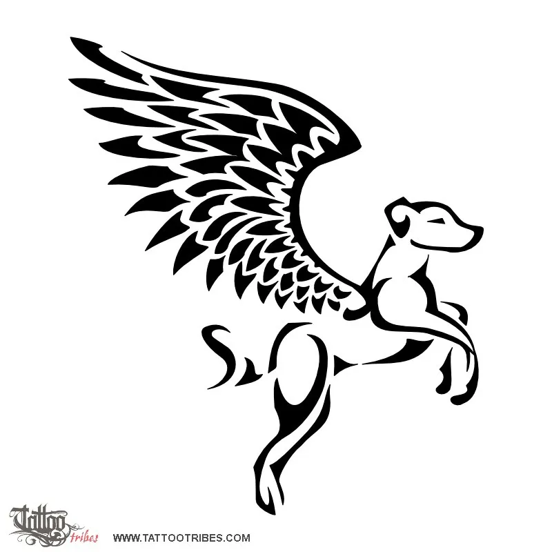 Tattoo image of Winged dog, Memory