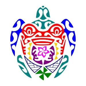 Polynesian family turtle tattoo