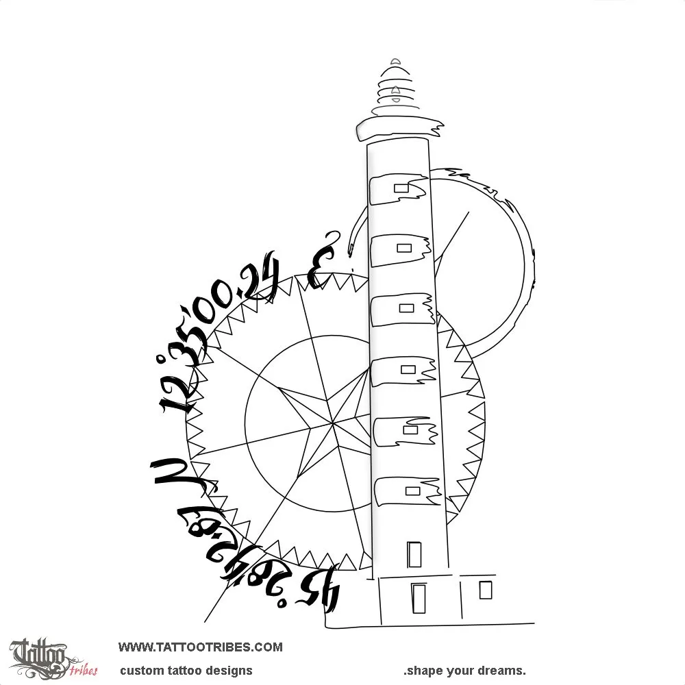 Stencil outline of Piave lighthouse, Summer