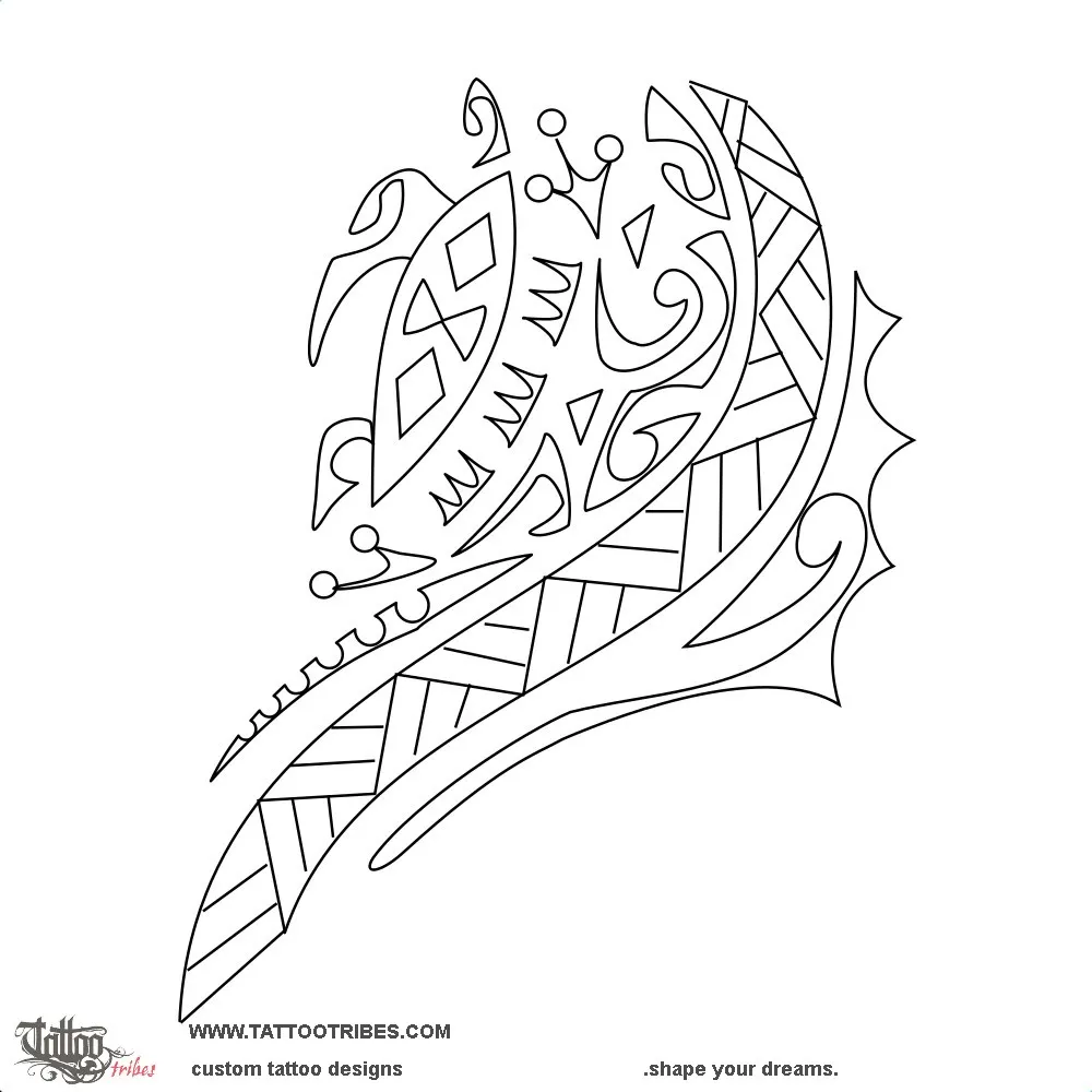 Stencil outline of Maoa, Seashell