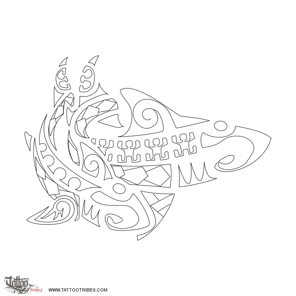 Stencil outline of Two sharks, Couple