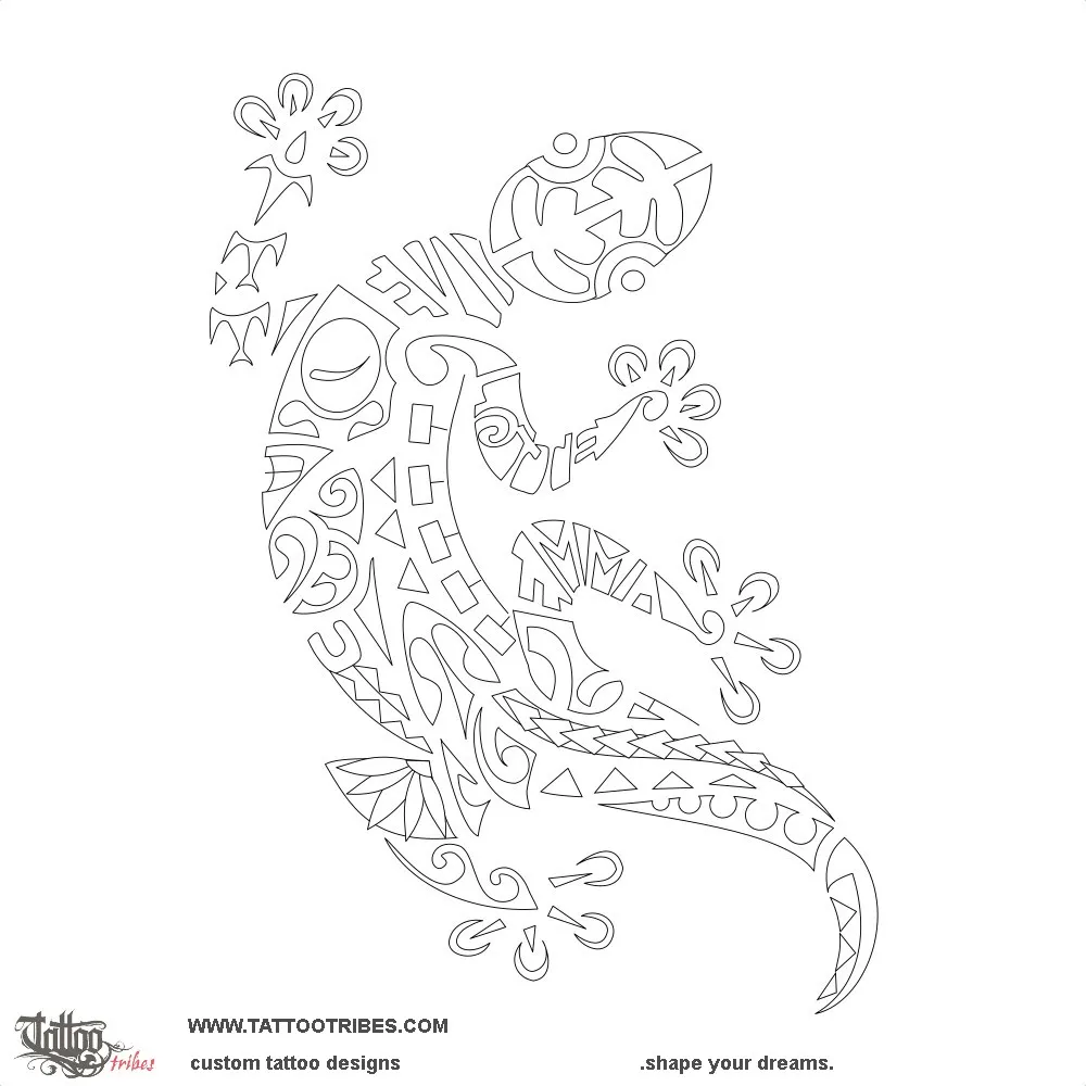 Stencil outline of Gecko, Family first