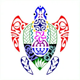 Polynesian style family turtle tattoo