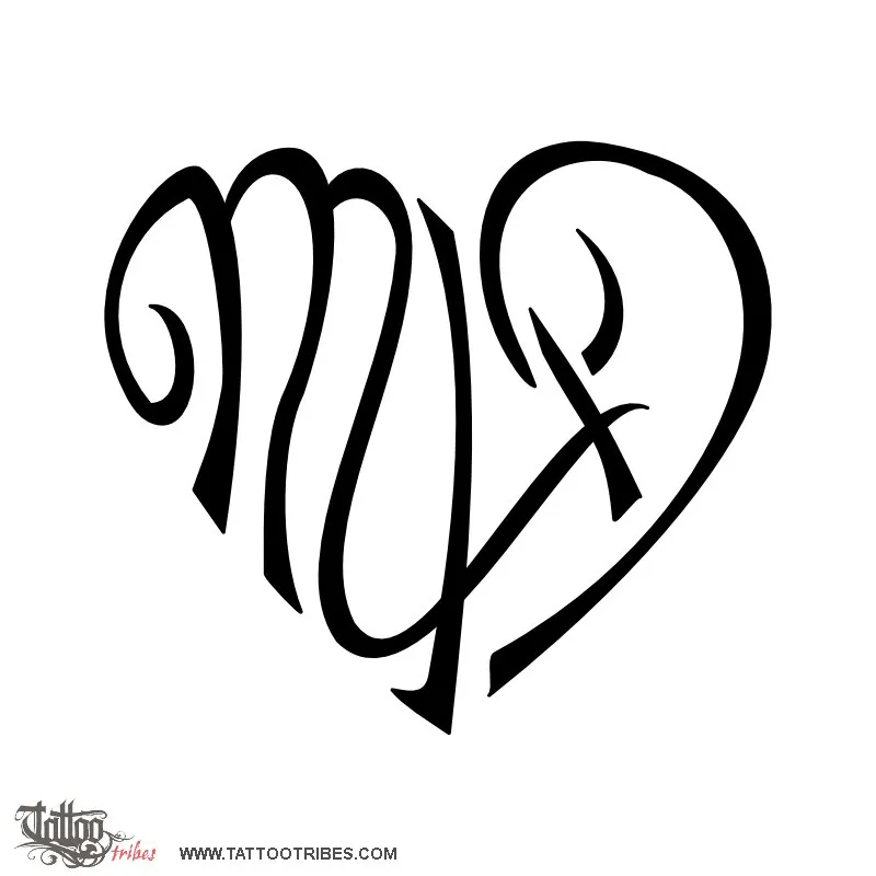 M+A+D heart tattoo
