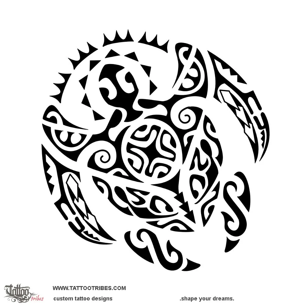 Tattoo image of Manta turtle, Balanced