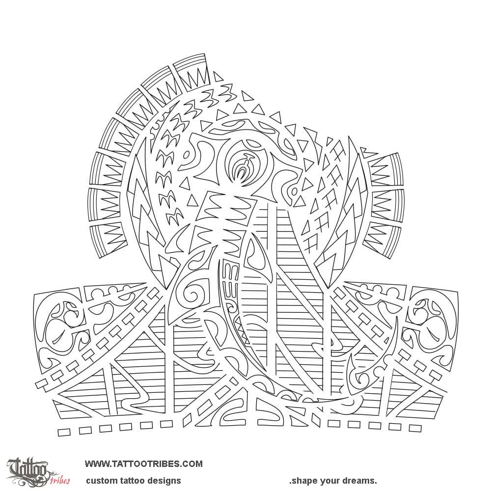 Stencil outline of Hoeana 3, Paddling