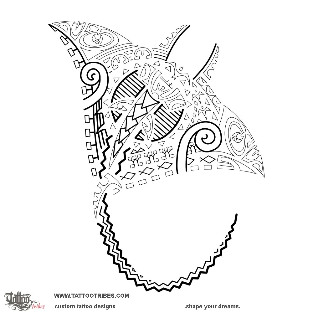 Stencil outline of Fafarua, Manta ray