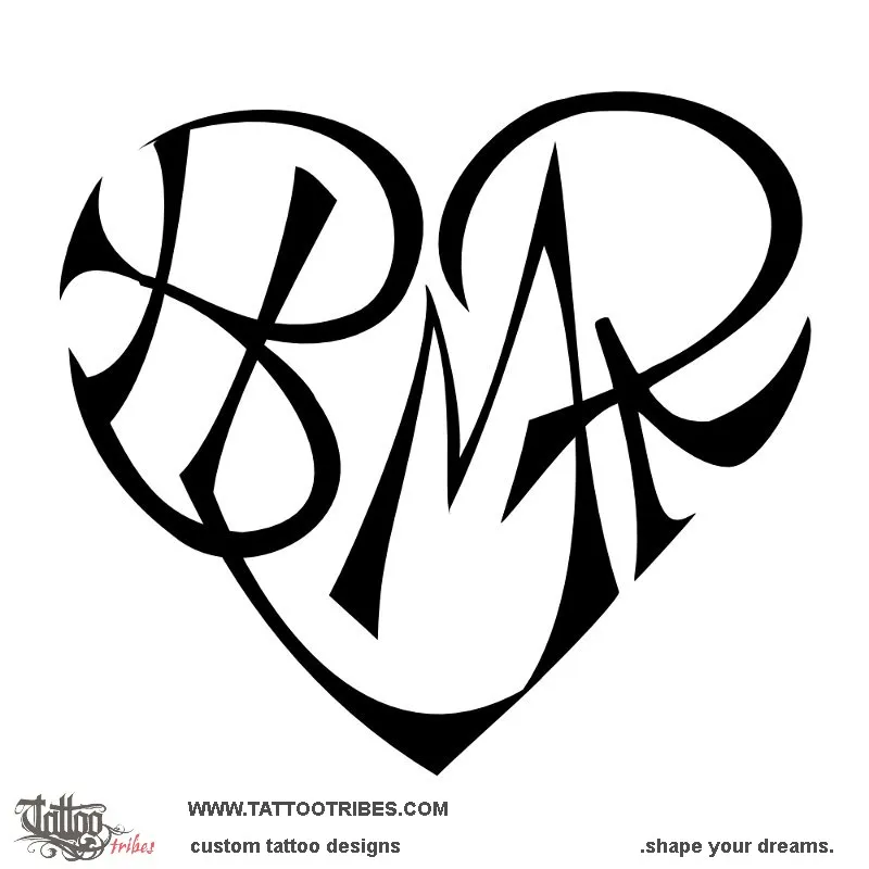 Tattoo image of BLMR heart, Bond