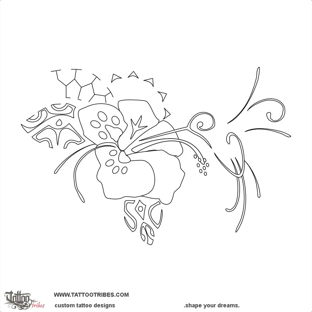 Stencil outline of Hautiare, Sweet flower