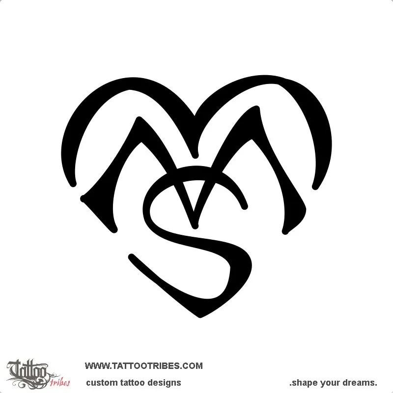 Tattoo image of Heart M+M+S, Union