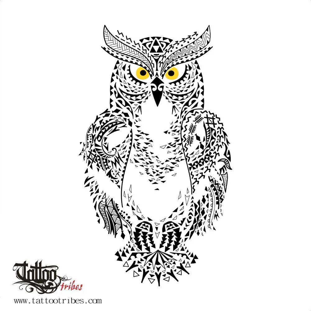 Tattoo image of Tribal owl, iJam Fest 2020