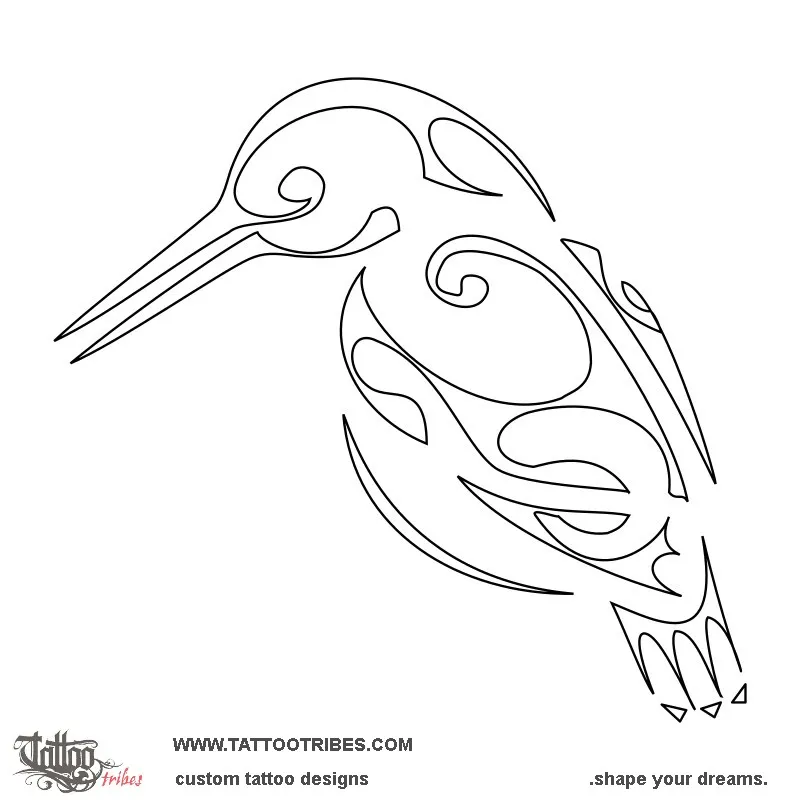 Stencil outline of Kingfisher, Connection