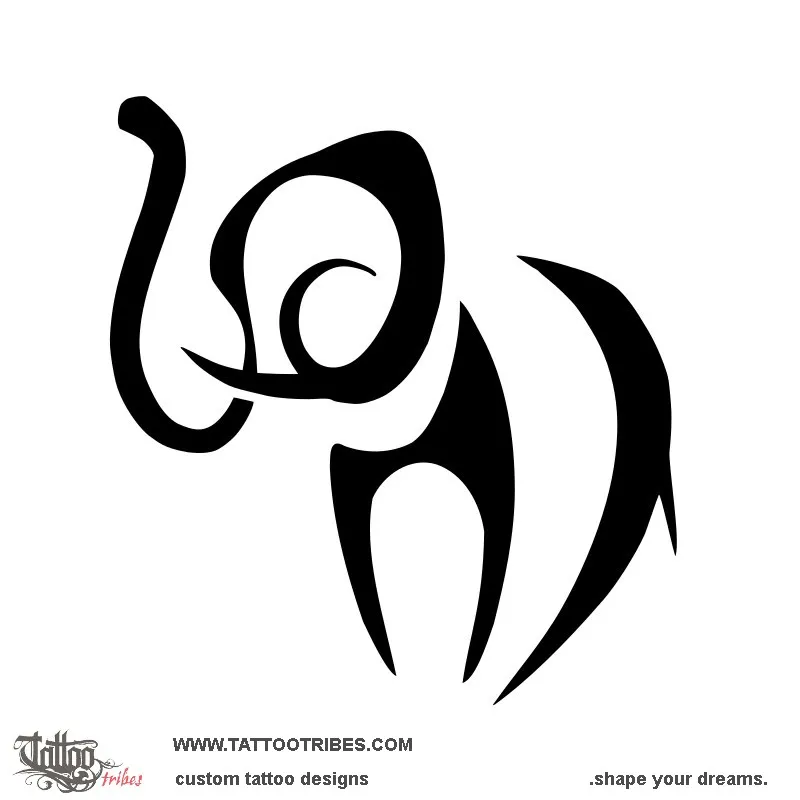 Tattoo image of Simple elephant, Prosperity