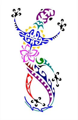 Small Polynesian gecko hand tattoo
