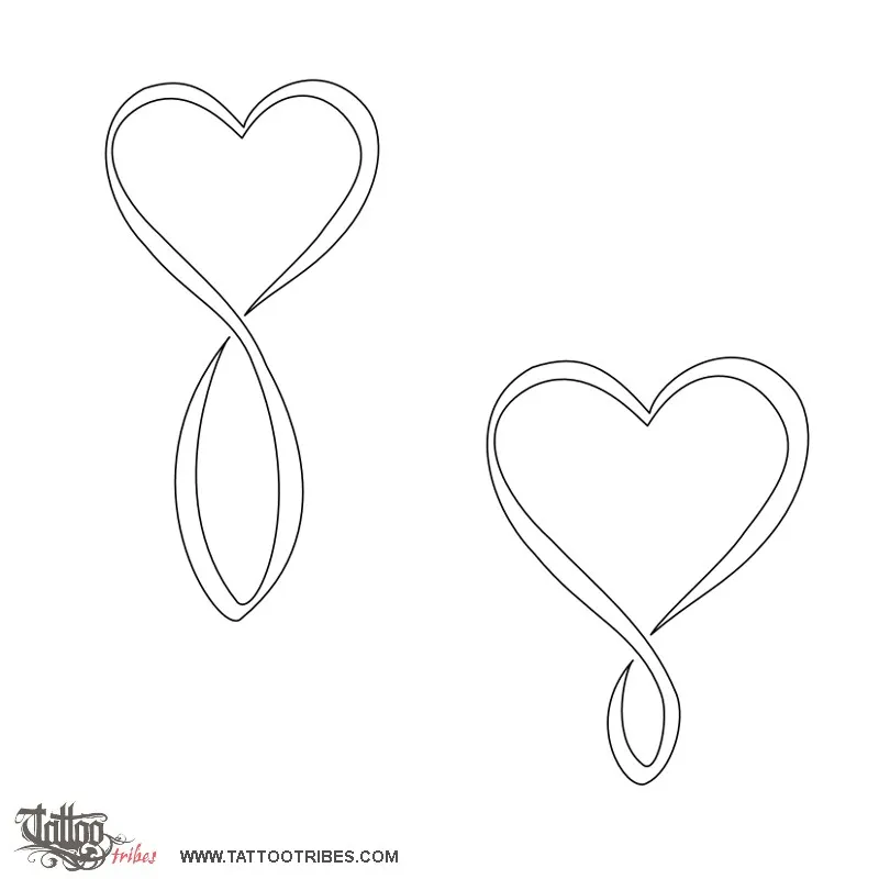 Stencil outline of Infinity heart, Eternal love
