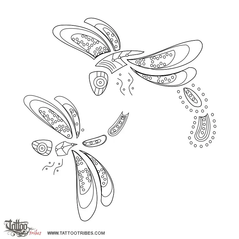 Stencil outline of Dragonflies, Aboriginal