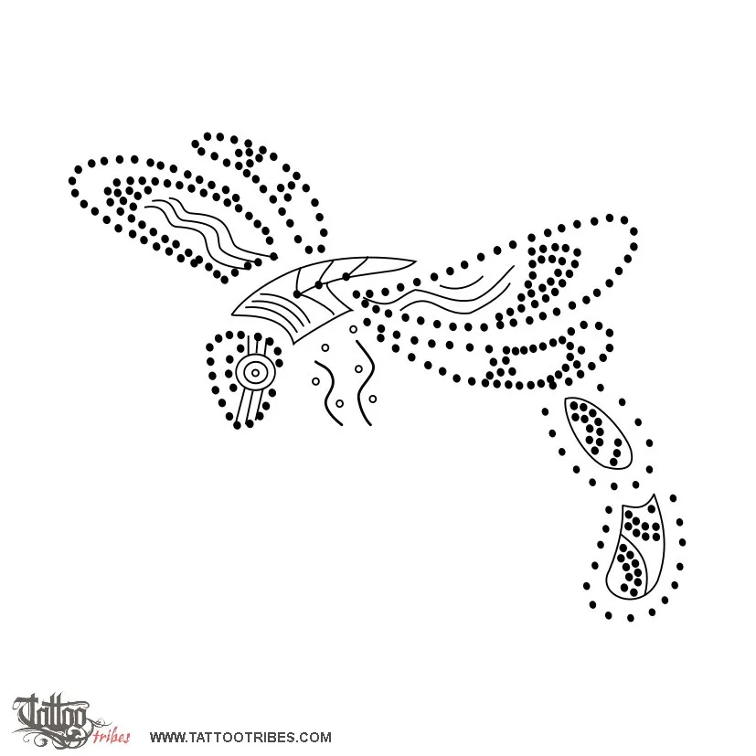 Tattoo image of Australian Dragonfly, Aboriginal