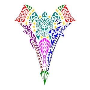 Polynesian spearhead shaped warrior calfÂ tattoo
