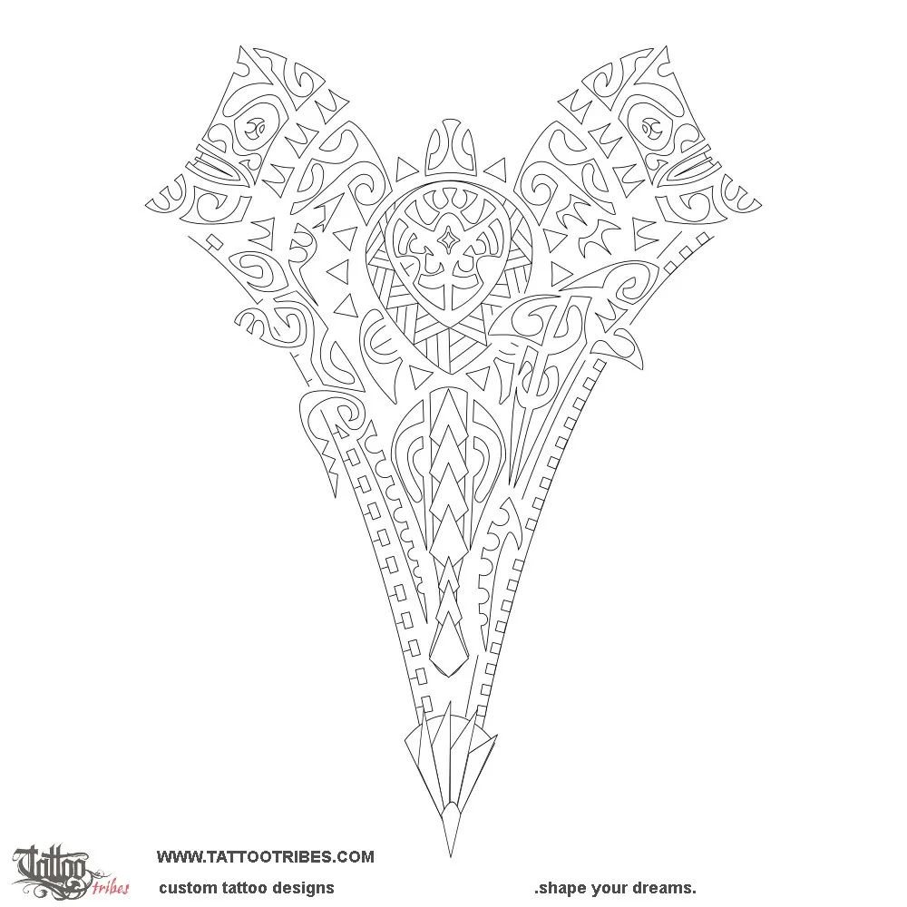 Stencil outline of Fa'aulutao, Spearhead