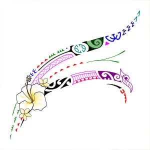 Polynesian feminine tattoo for the hip