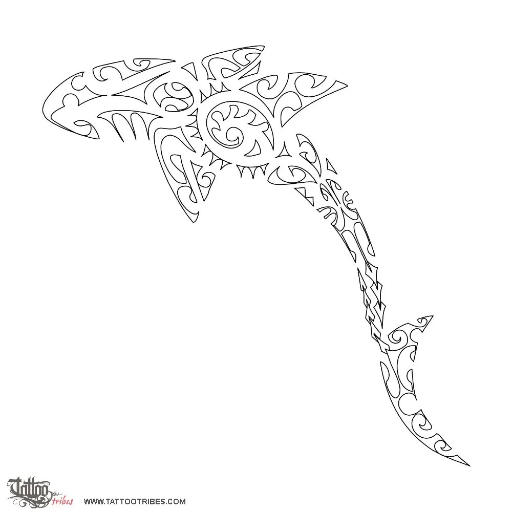 Stencil outline of Mango, Shark