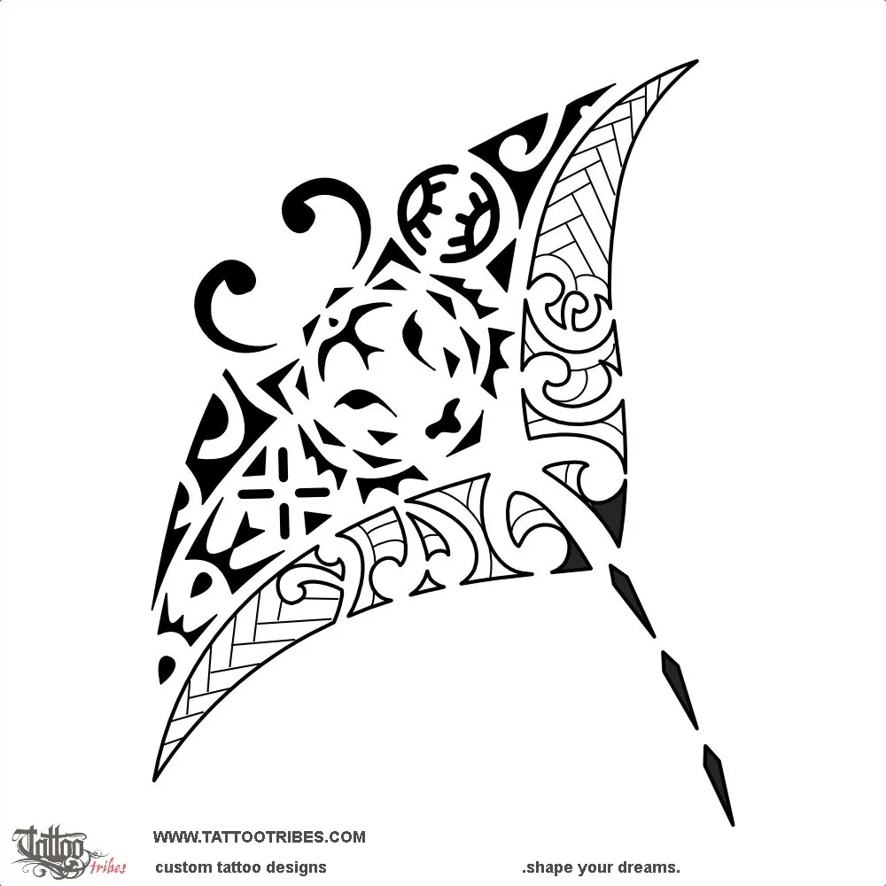 Tattoo image of Tiger and manta, Protector