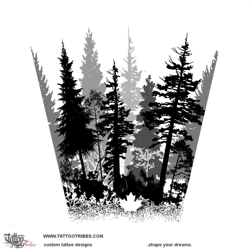Tattoo image of Forest, Maple leaf