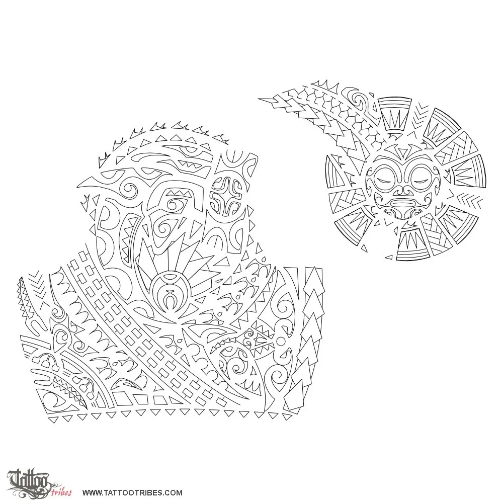 Stencil outline of Whakaruruhau, Protector